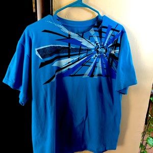 Tony Hawk by Tony Hawk Aqua Blue With Black and White Geometric Graphic. Large